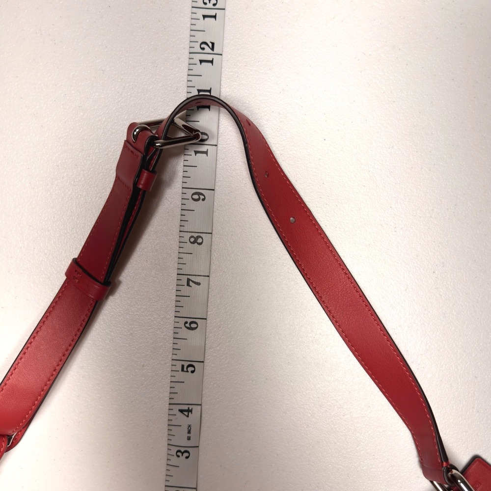 Coach Court Belt Bag Red Signature Embossed Leather Fanny Pack Waist Bag F84711 - Picture 15 of 15